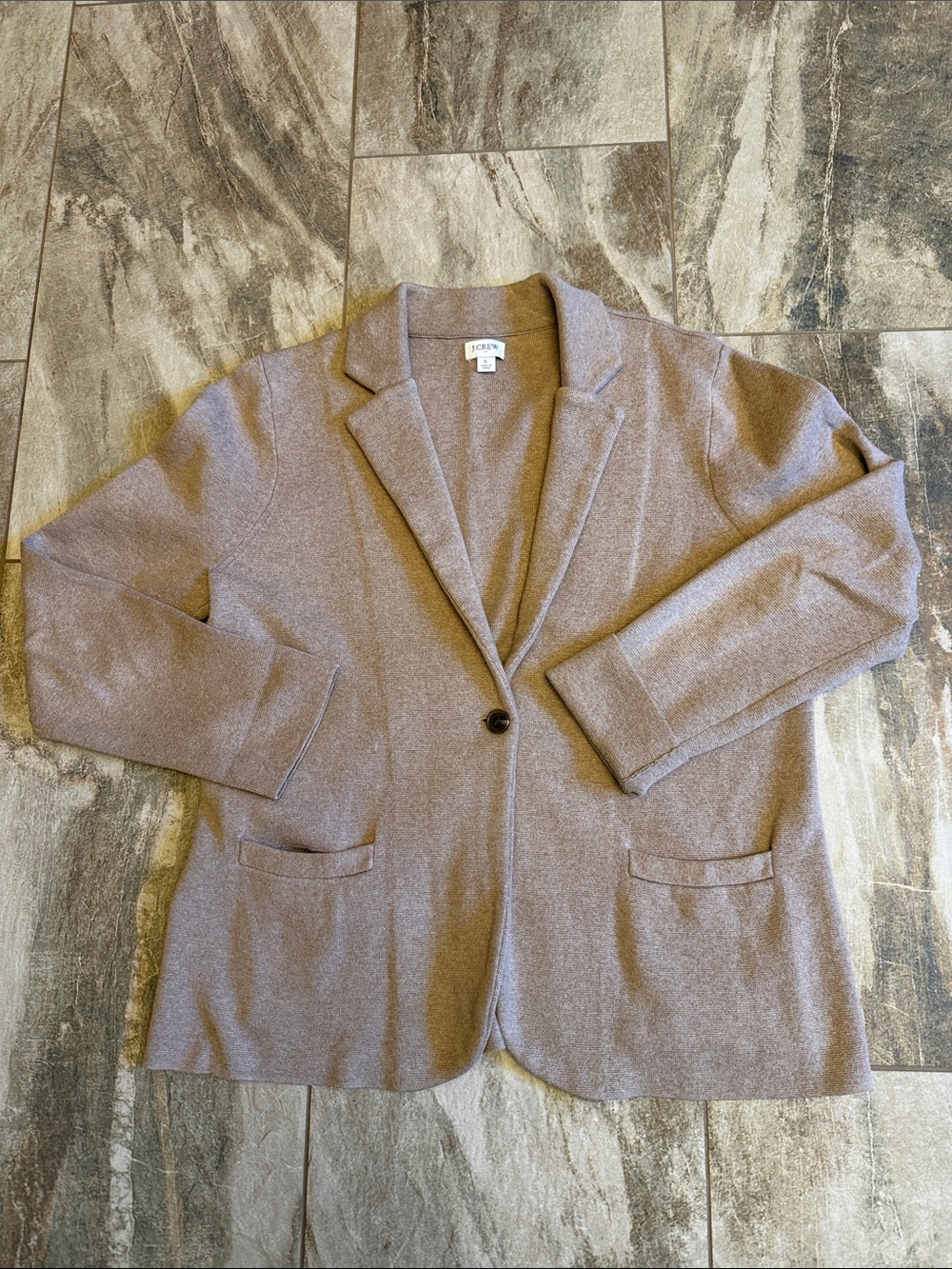 J. Crew Tan Single-Button Knit Blazer